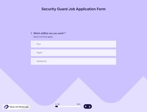 Security Guard Job Application Form