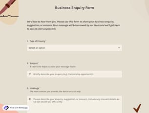 Business Enquiry Form