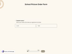 School Picture Order Form