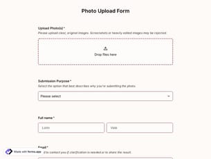 Photo Upload Form Template