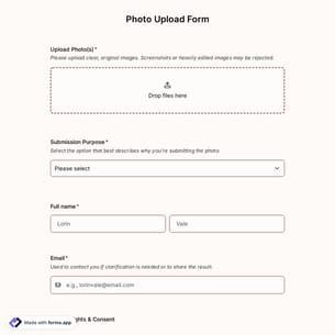 Photo Upload Form Template