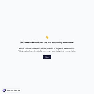 Tournament Registration Form