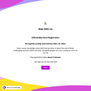 Bike Race Registration Form