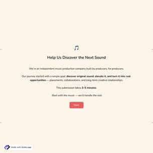 Music Submission Form