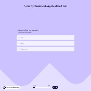 Security Guard Job Application Form