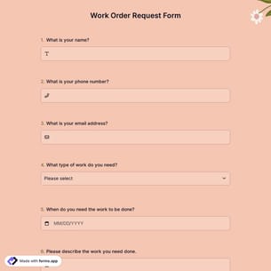 Work Order Request Form