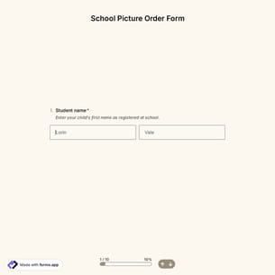 School Picture Order Form