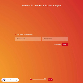 Modelo de Formulário de Inscrição Para Aluguel