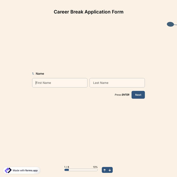 Career Break Application Form Template