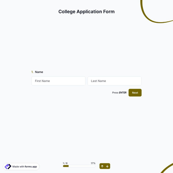 College Application Form Template