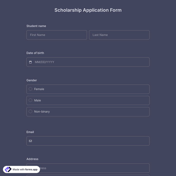Scholarship Application Form Template
