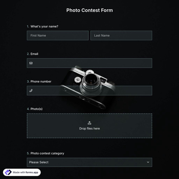 Photo Contest Form Template