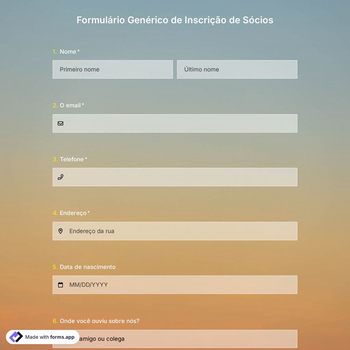 Modelo de Formulário de Inscrição Genérico