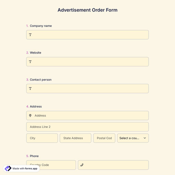 Advertisement Order Form Template