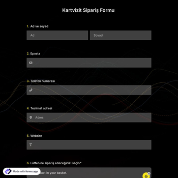 Kartvizit Sipariş Formu Şablonu