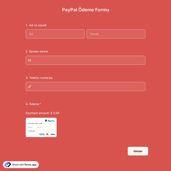 PayPal Ödeme Formu Şablonu