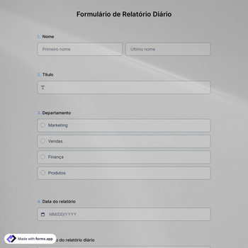 Modelo de Formulário de Relatório Diário