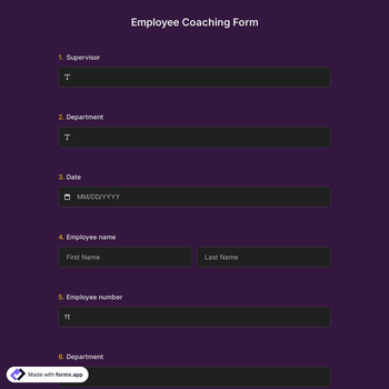 Employee Coaching Form Template