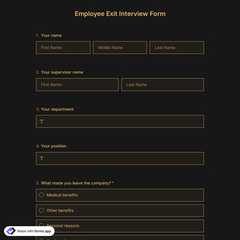 Employee Exit Interview Form Template