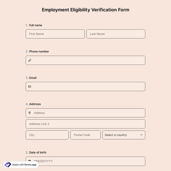 Employment Eligibility Verification Form Template