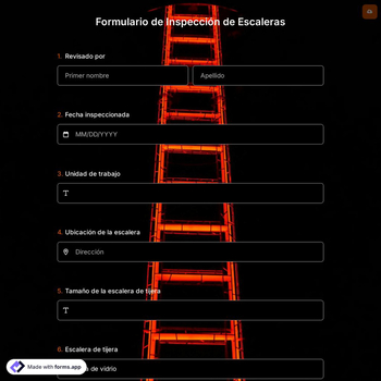Plantilla de Formulario de Inspección de Escalera