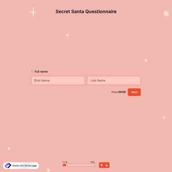 Secret Santa Questionnaire Template