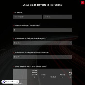 Plantilla de Encuesta de Trayectoria Profesional