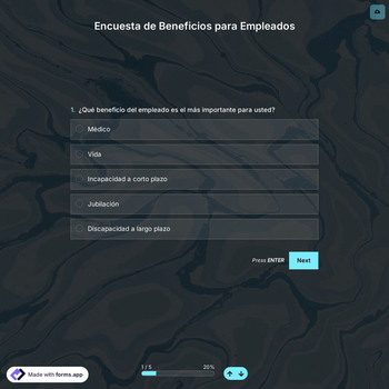 Plantilla de Encuesta de Beneficios para Empleados