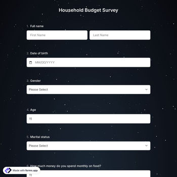 Household Budget Survey Template