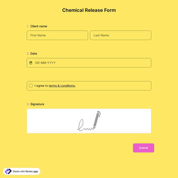 Chemical Release Form