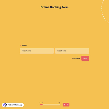 Online Booking Form