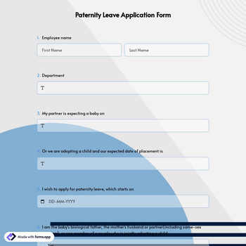 Paternity Leave Application Form