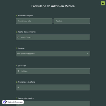 Formulario de Admisión Médica