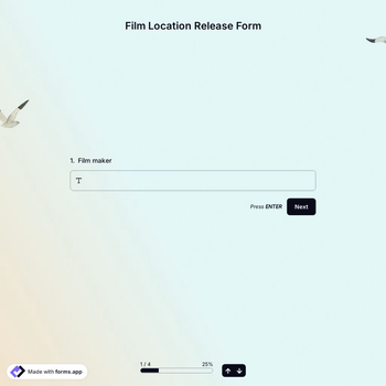 Film Location Release Form