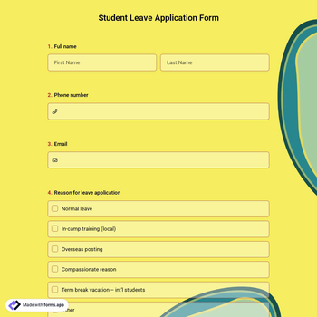 Student Leave Application Form