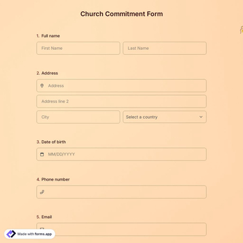 Church Commitment Form