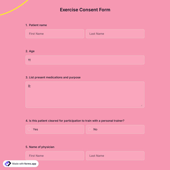 Exercise Consent Form