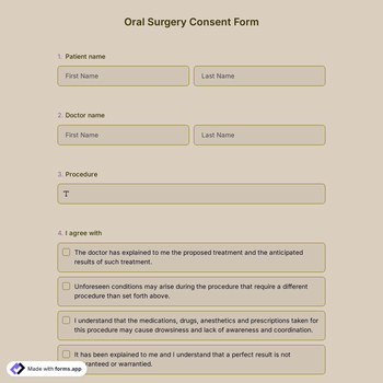 Oral Surgery Consent Form