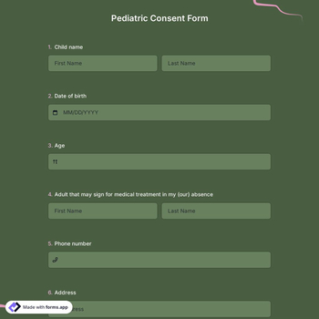 Pediatric Consent Form