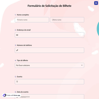 Formulário de Solicitação de Bilhete