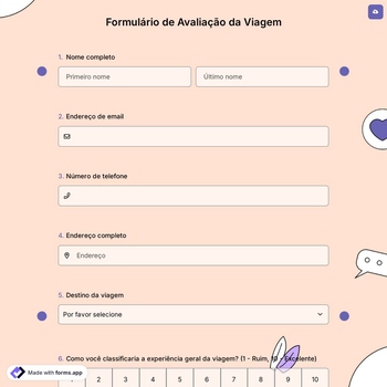 Formulário de Avaliação da Viagem