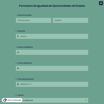 Formulario de Igualdad de Oportunidades de Empleo