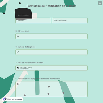 Formulaire de Notification de Maladie