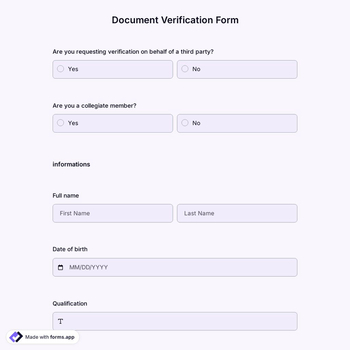 Document Verification Form