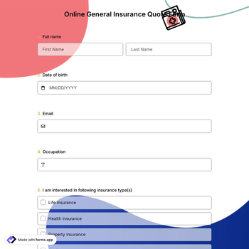 General Insurance Quote Form