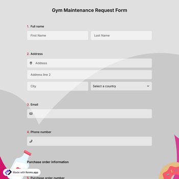 Gym Maintenance Request Form 