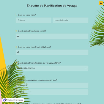 Enquête de Planification de Voyage