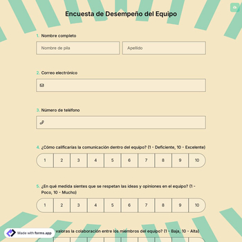 Encuesta de Desempeño del Equipo
