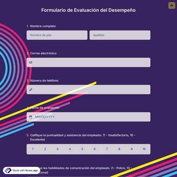 Formulario de Evaluación del Desempeño