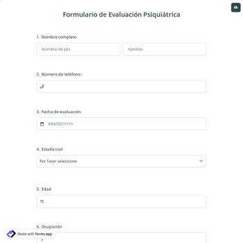 Formulario de Evaluación Psiquiátrica